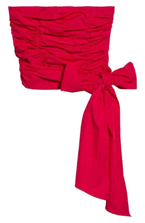 Isabel Strapless Ruched Cotton Top