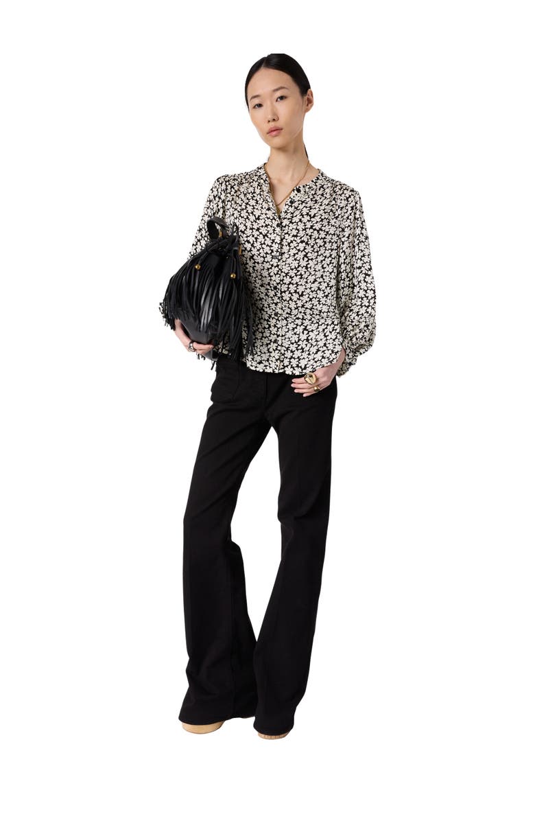 GERARD DAREL Céonie Floral Print Shirt, Alternate, color, Black