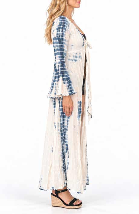 Tie Front Bell Sleeve Robe