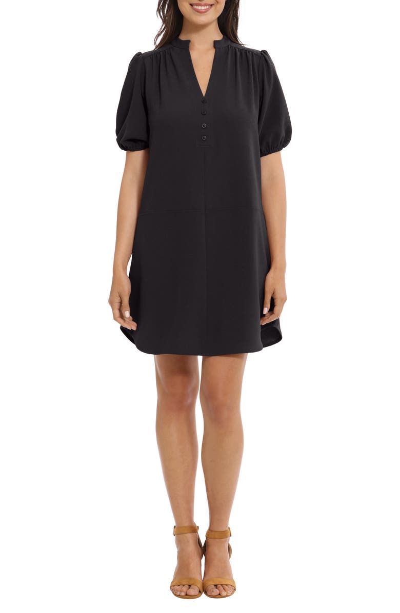 London Times Puff Sleeve Crepe Shift Dress, Main, color, 