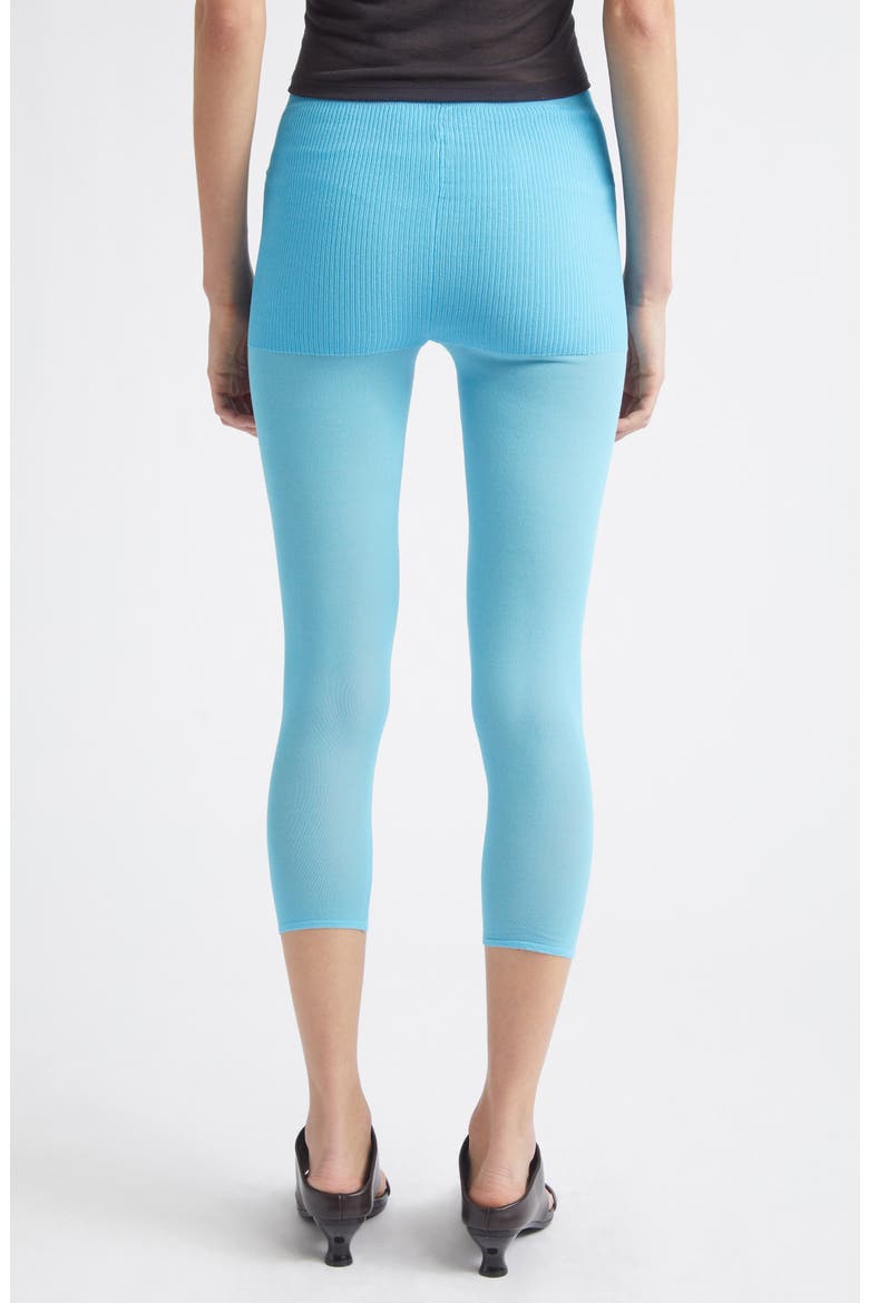 Meleta Cotton & Silk Blend Capri Leggings, Alternate, color, BLUE