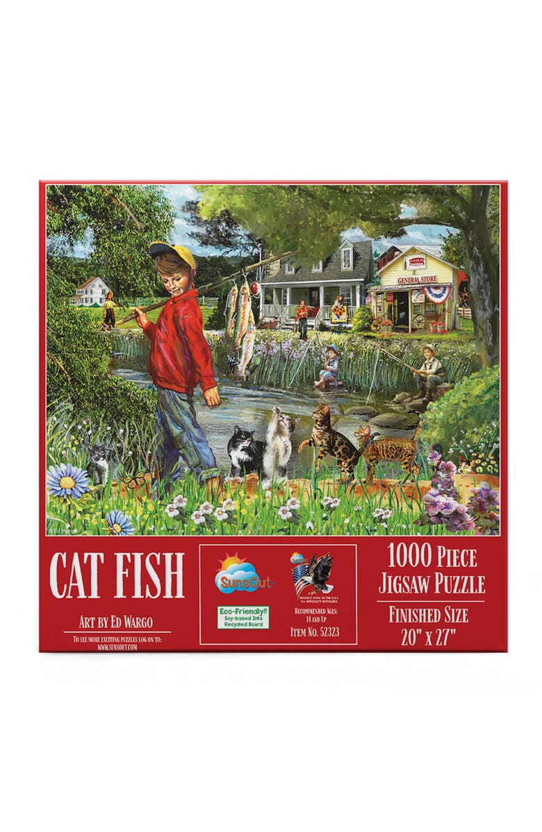 Sunsout Cat Fish 1000 piece Jigsaw Puzzle for Adults, Alternate, color, Multicolor