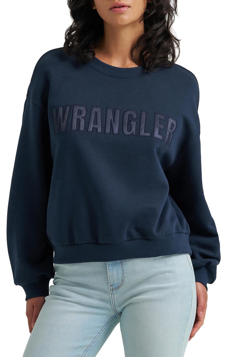 Graphic Crewneck Sweatshirt, Main, color, DARK SAPPHIRE