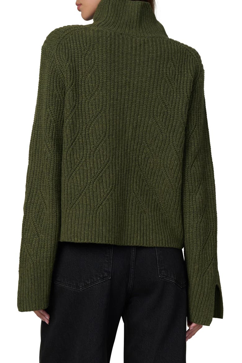 The Ella Turtleneck Wool Blend Sweater, Alternate, color, WINTER MOSS