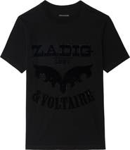 Zadig & Voltaire Edwin Crystal Embellished Flocked Logo T-Shirt