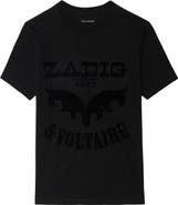 Zadig & Voltaire Edwin Crystal Embellished Flocked Logo T-Shirt