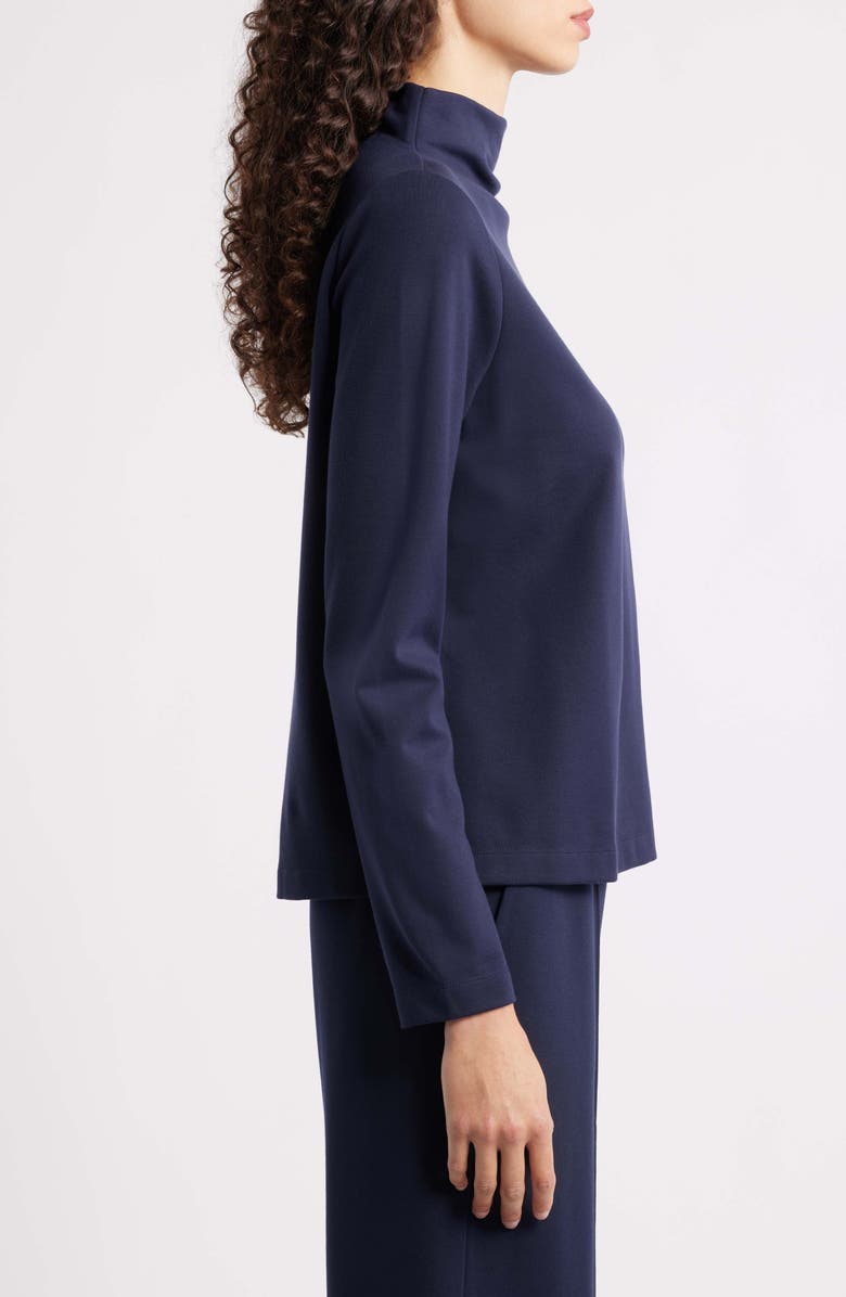 Eileen Fisher Funnel Neck Ponte Top, Alternate, color, Ink