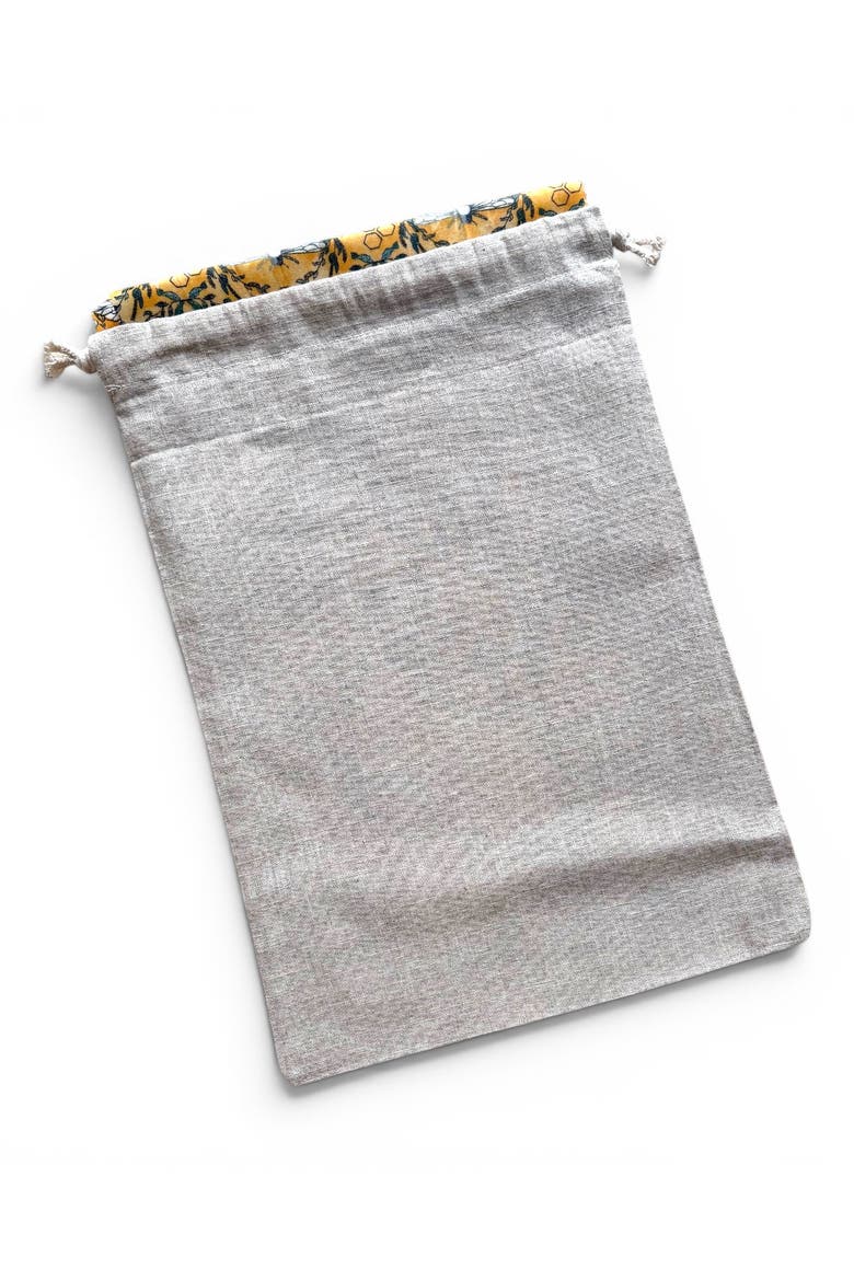 Linen Bread Bag with Beeswax Liner, Alternate, color, Natural