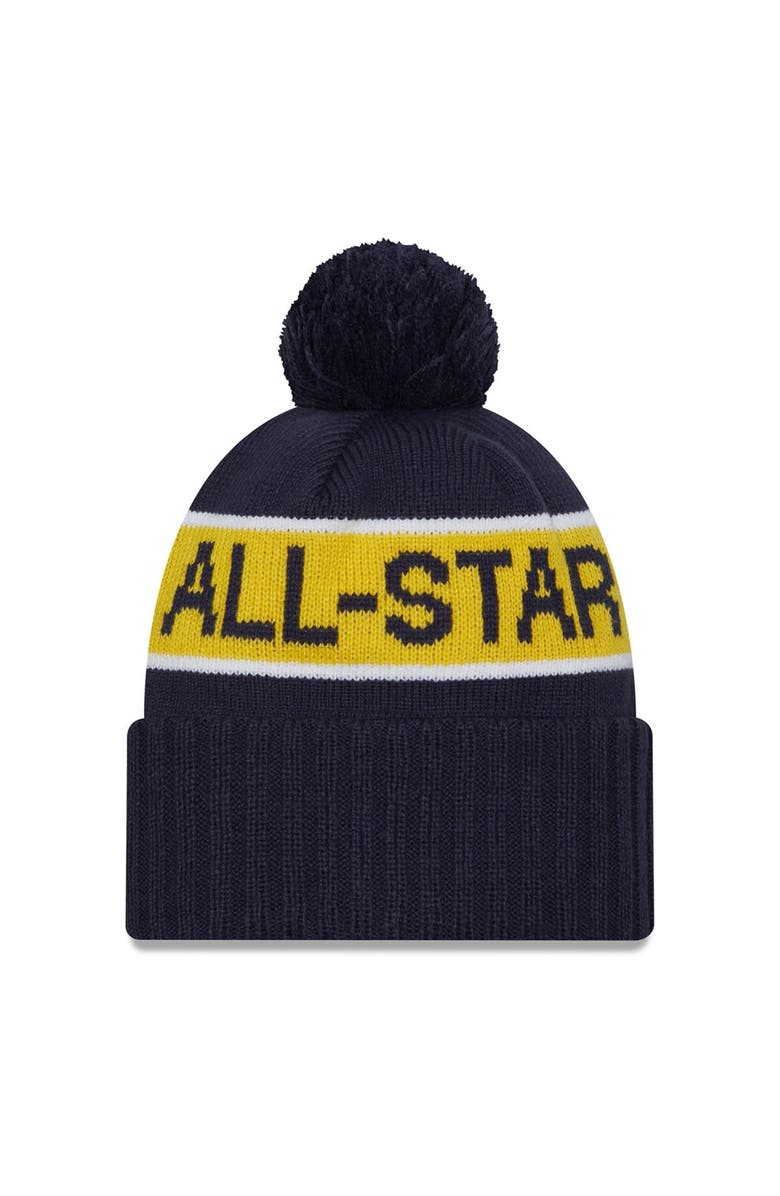 New Era Men's New Era Navy 2024 NBA All-Star Game Cuffed Pom Knit Hat, Alternate, color,