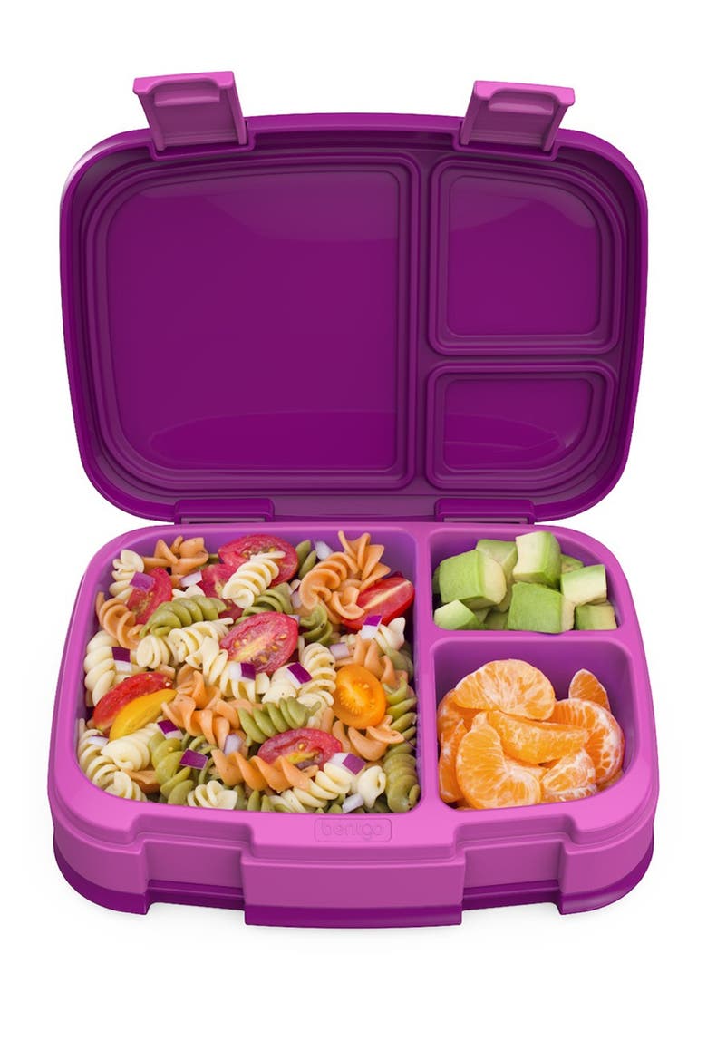 2-Pack of Fresh Leak-Proof Versatile 4-Compartment Bento-Style Lunch Box - Aqua, Alternate, color, PURPLE