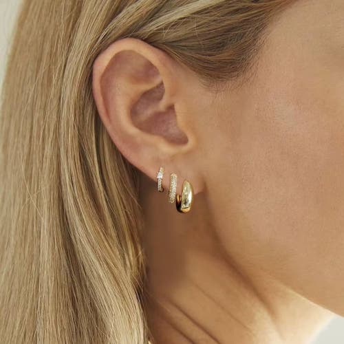 Hollywood Sensation Dainty Huggie Hoop Earrings -3 Pairs In Gold