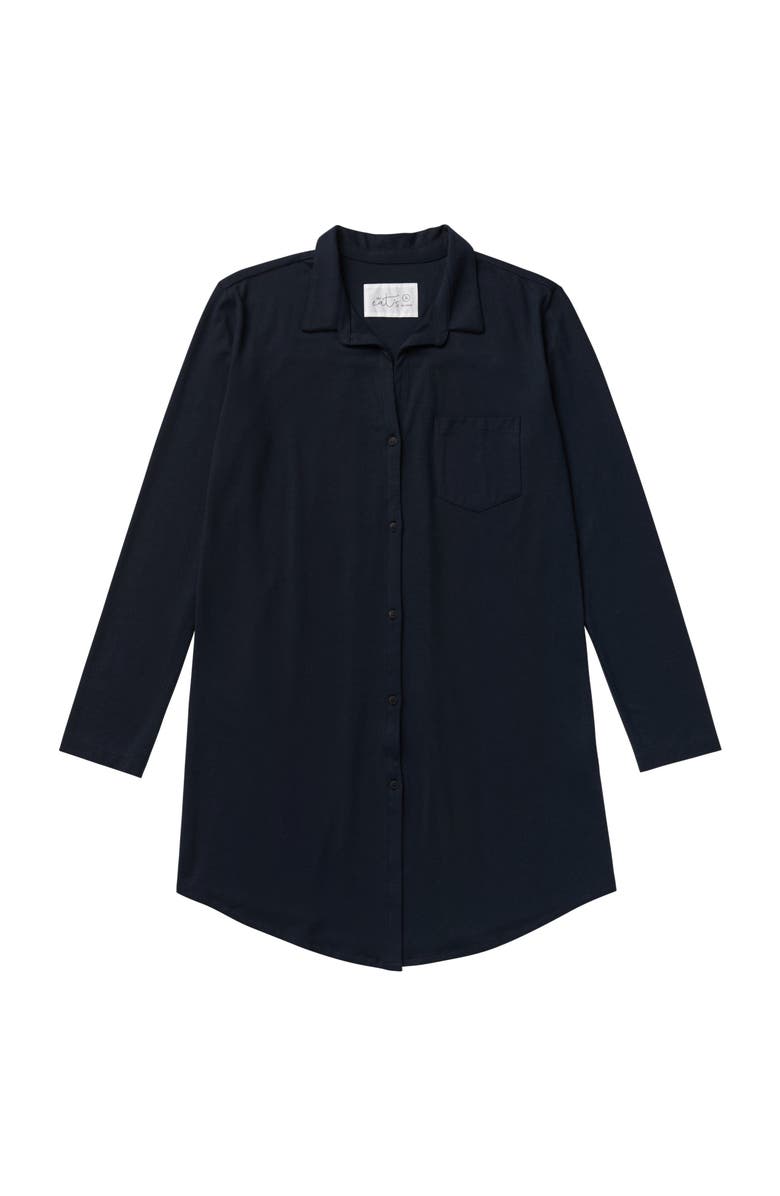The Cat's Pajamas Pima Knit Night Shirt, Alternate, color, Classic Midnight
