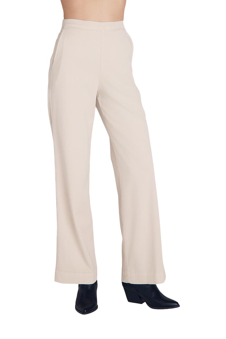 Catalina Pull-On Flat Front Wide Leg Pants, Main, color, IVORY STONE