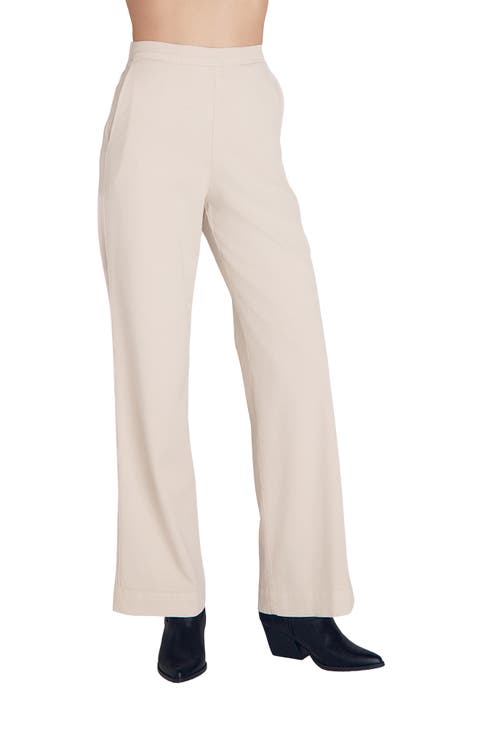 Catalina Pull-On Flat Front Wide Leg Pants