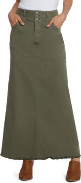 Wash Lab Denim Pieced Denim Maxi Skirt