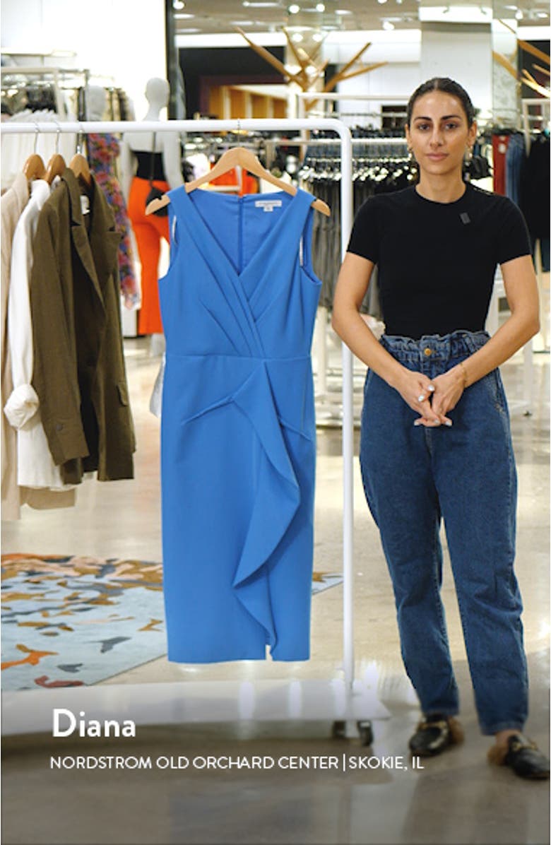 Brynn Ruffle Midi Sheath Dress, sales video thumbnail