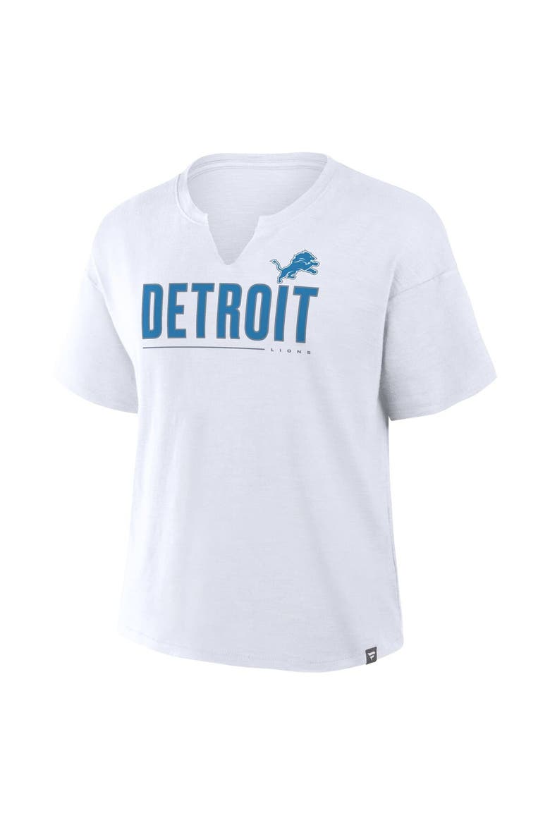 Women's Fanatics White Detroit Lions Redzone Slub Boxy T-Shirt, Alternate, color, White