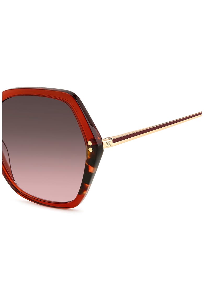 55mm Gradient Geometric Sunglasses, Alternate, color, BURGUNDY HAVANA