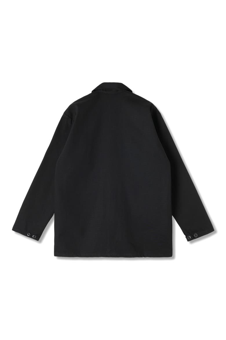 Button-Up Cotton Ripstop Work Jacket, Alternate, color, BLACK RIP STOP