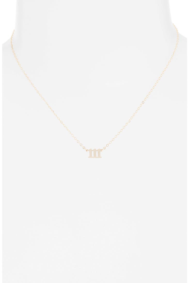 Angel Number Pendant Necklace, Alternate, color, GOLD / 111