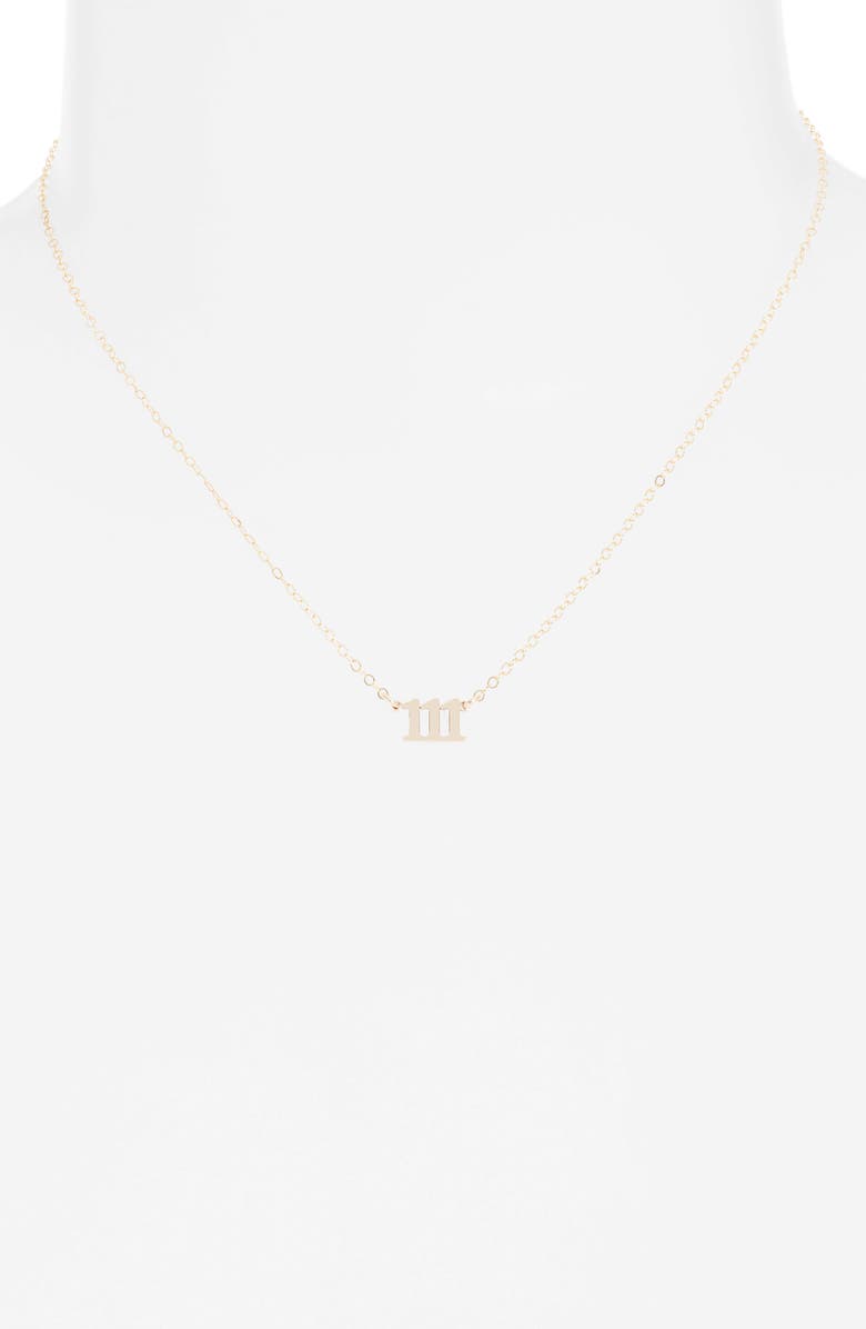 Set & Stones Angel Number Pendant Necklace, Alternate, color, Gold / 111