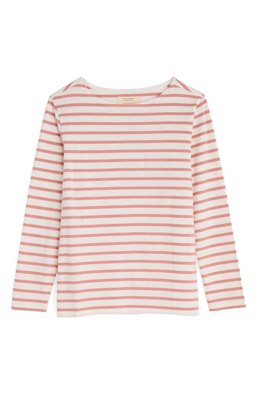 Seasalt Cornwall Sailor Stripe Organic Cotton Top In Pink