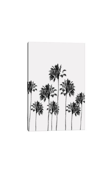 Black White Palm Trees Finesse I by Anita's & Bella's Art Canvas Wall Art