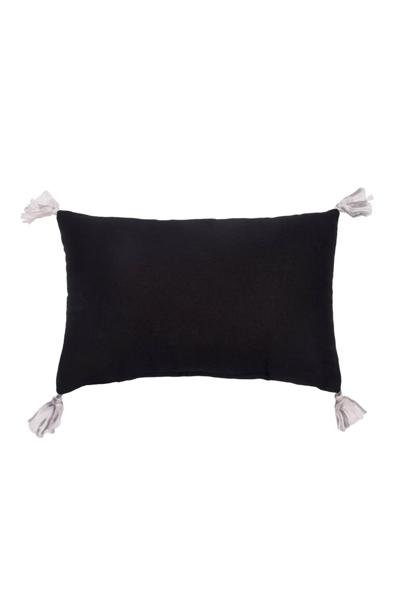 "Boo! Freak Out!" Flyi Ghosts Halloween Accent Pillow 13" x 20" w/ White Tassels, Alternate, color, Black