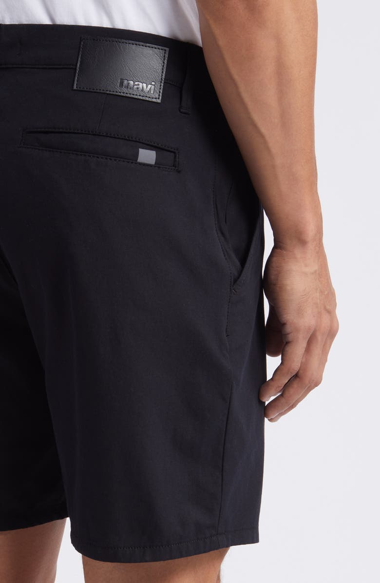 Mavi Jeans Darren Flat Front Stretch Chino Shorts, Alternate, color, Black Active