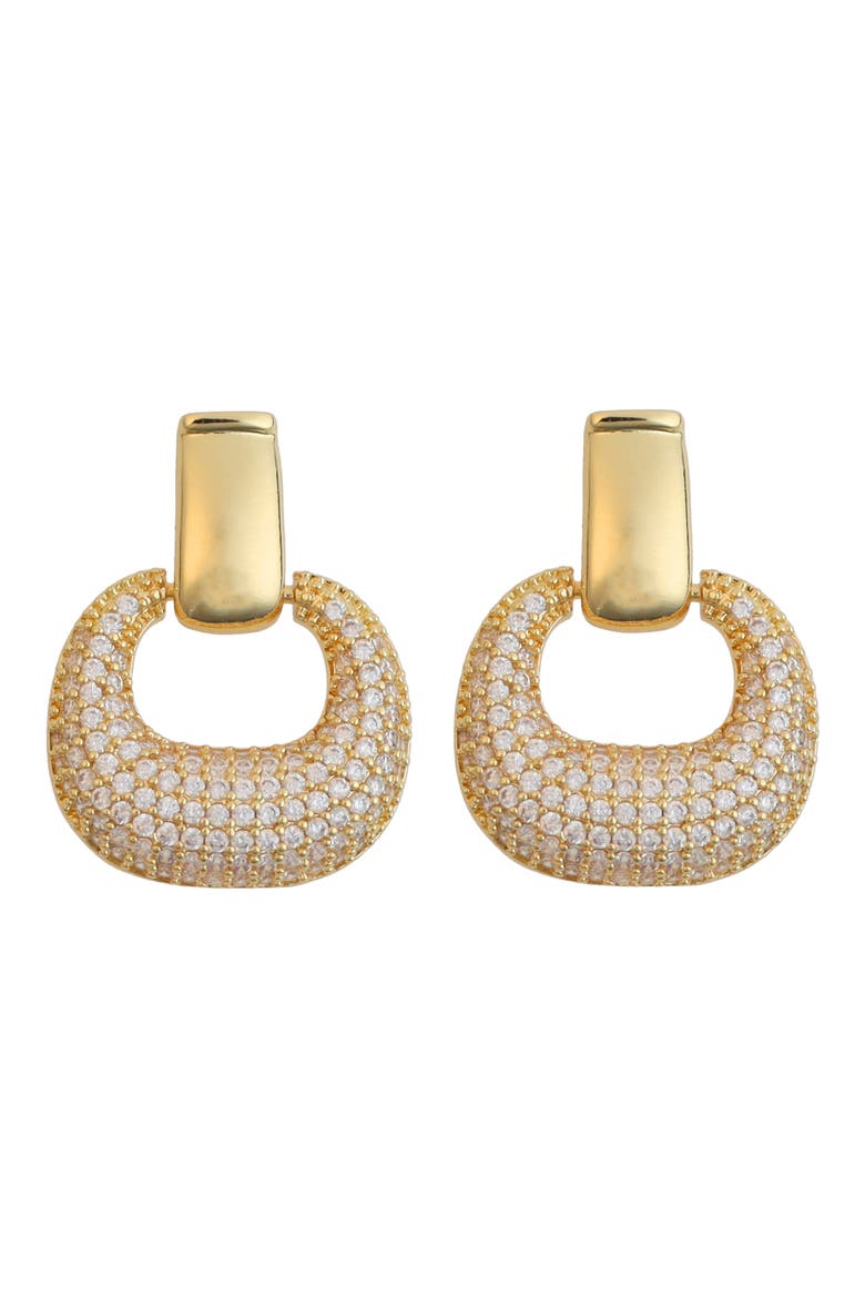 Pavé Drop Earrings, Main, color, GOLD