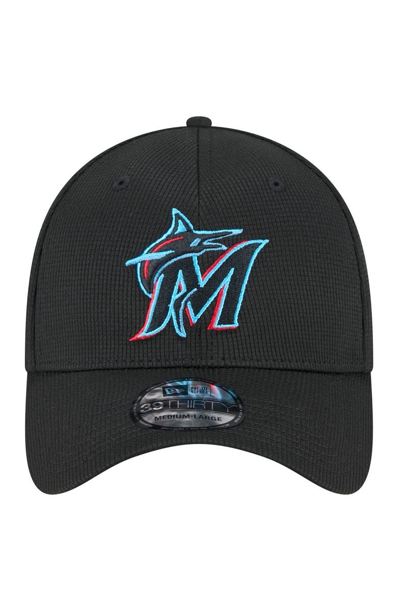 New Era Men's New Era Black Miami Marlins Active Pivot 39THIRTY Flex Hat, Alternate, color, Black