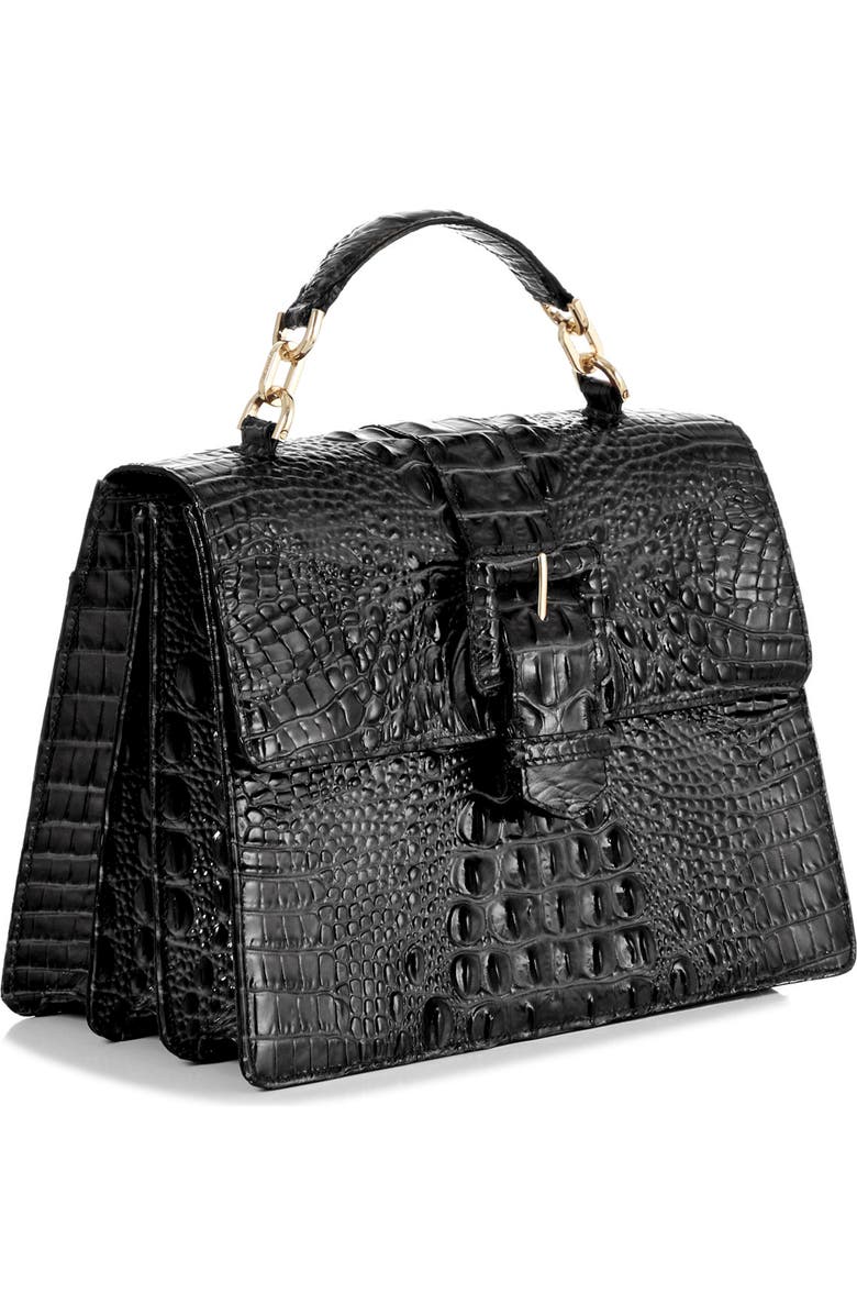 Brahmin Hallie Croc Embossed Top Handle Bag, Alternate, color,