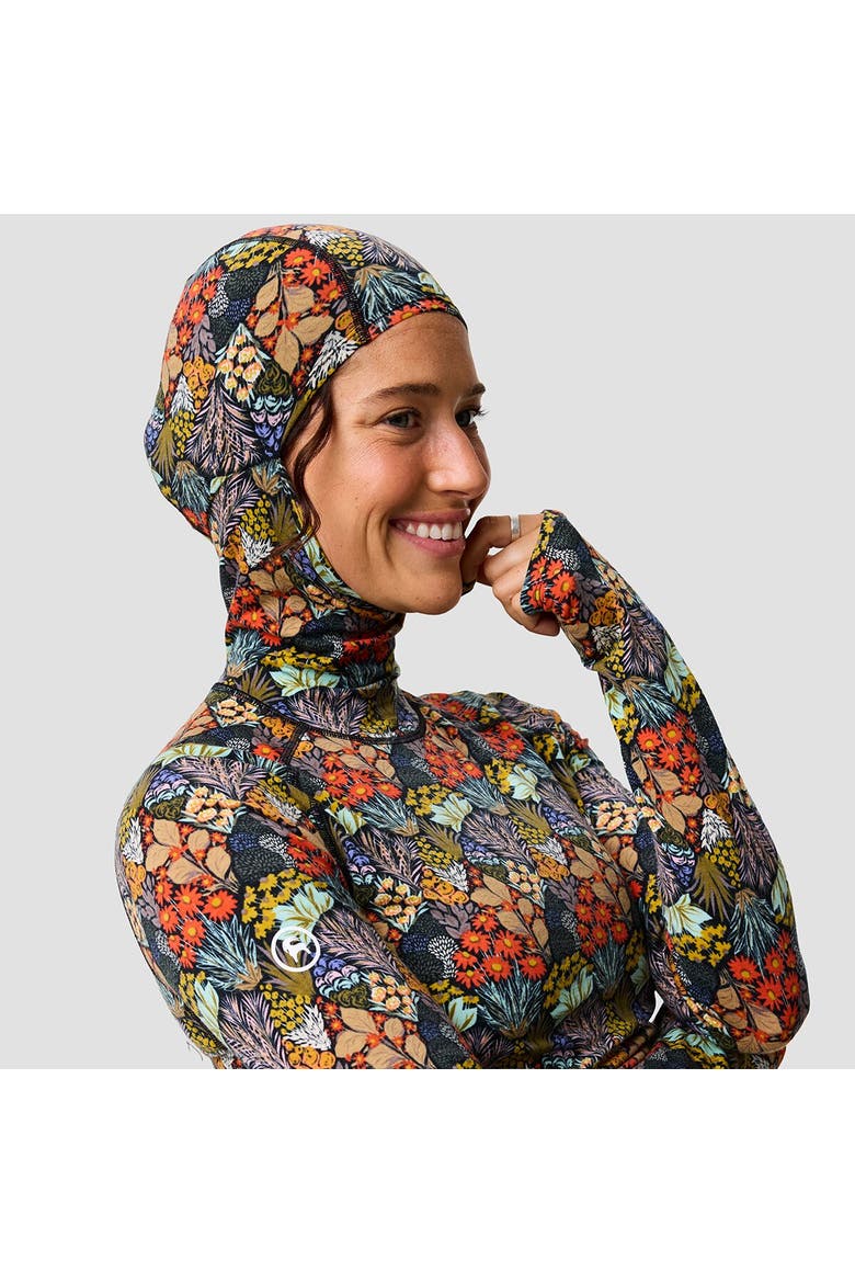 Bga Cedars Rws Merino Lt-wt Baselayer Balaclava Top-women's, Alternate, color, Superbloom Print