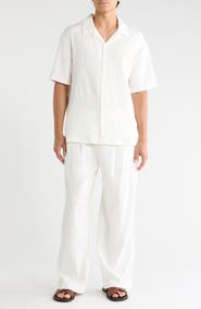 DENIM AND FLOWER Textured Shirt & Pants Set