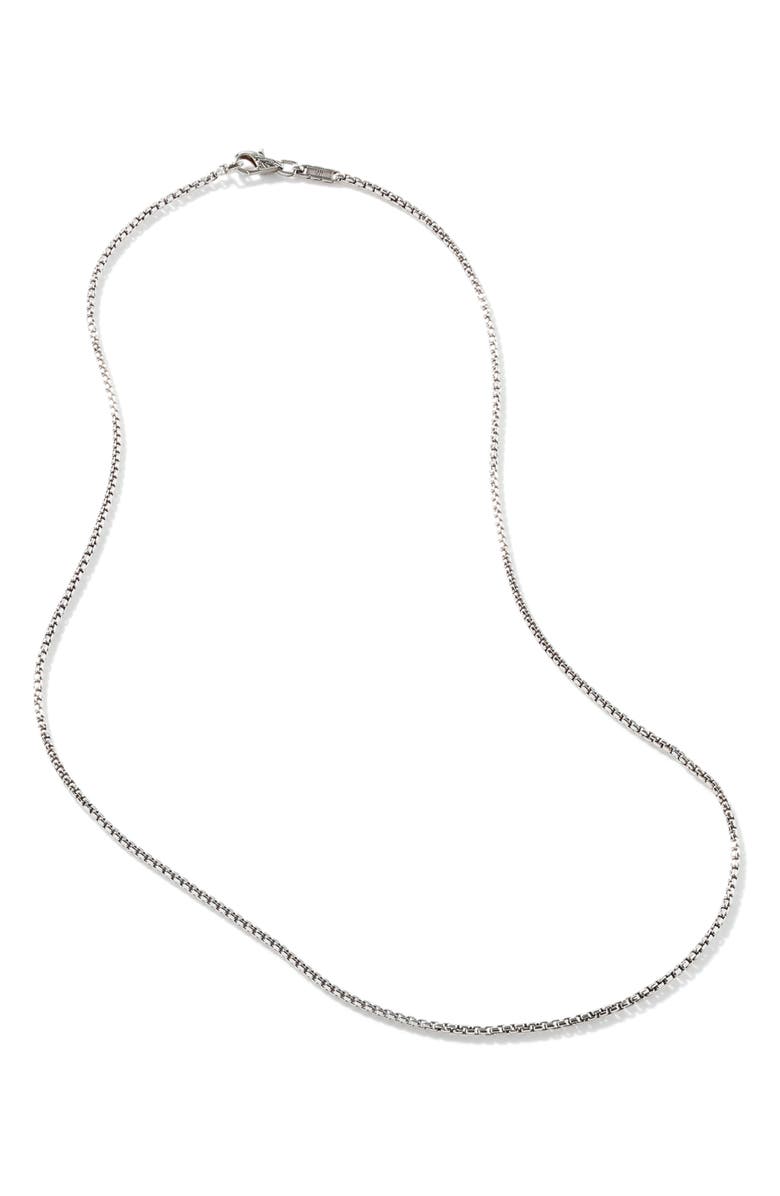 John Hardy Box Chain Necklace, Main, color, Silver