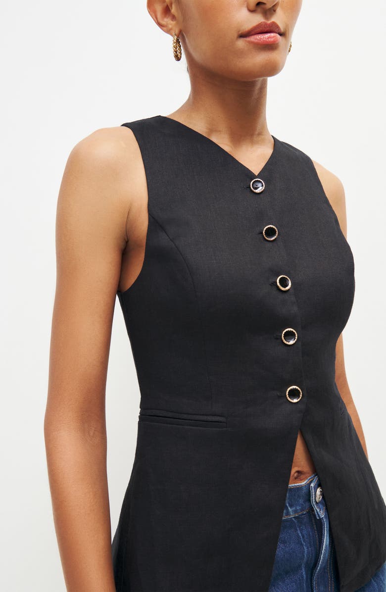 Reformation Sleeveless Linen Top, Alternate, color,