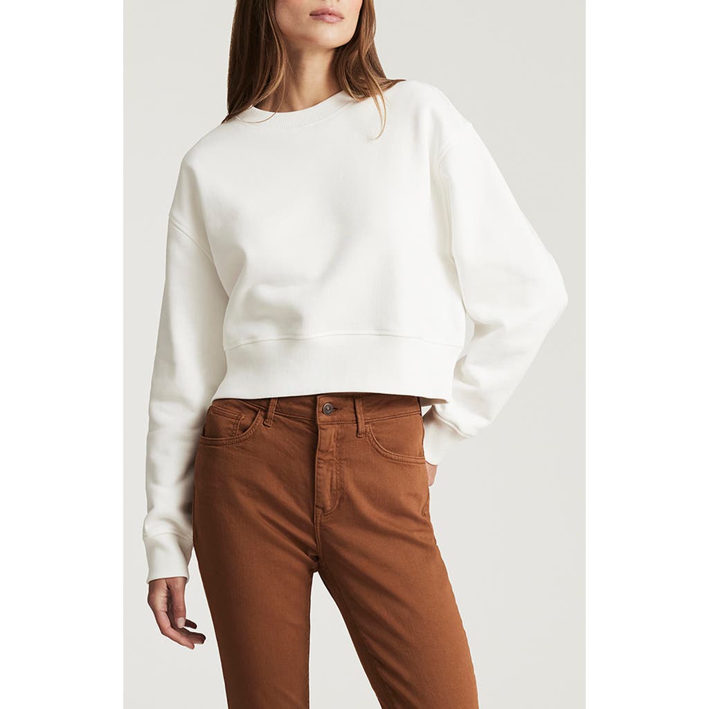 Mavi Jeans Cotton Crop Sweatshirt In White