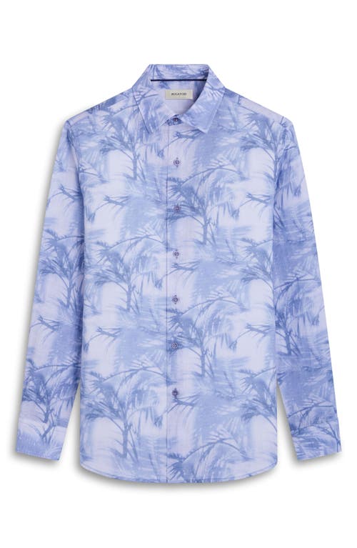 Bugatchi Men's Julian Printed Linen Sport Shirt In Steel