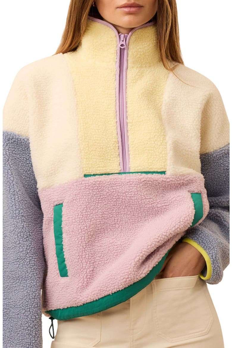 Fireside Fleece Half Zip Pullover, Main, color, PASTEL SUNSET