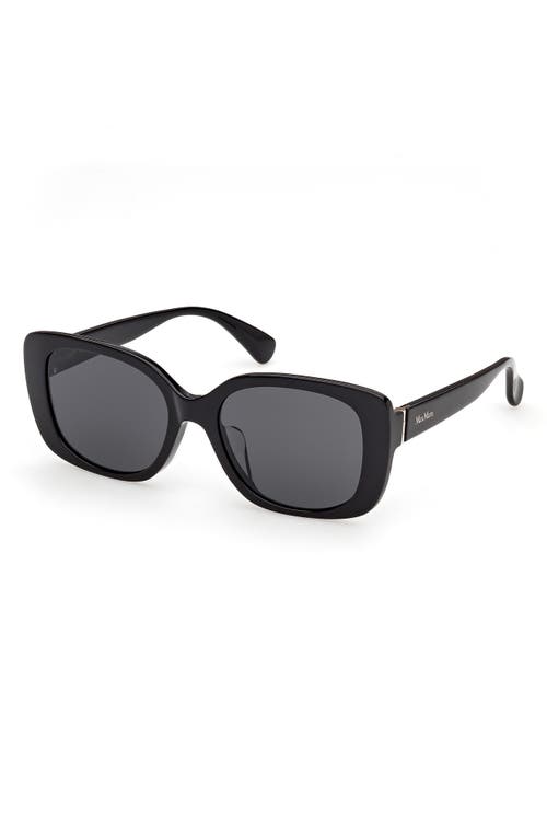 Max Mara 55mm Rectangular Sunglasses In Black