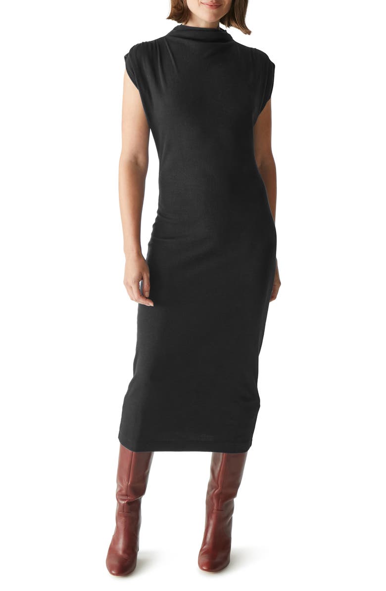 Michael Stars Iolanda Mock Neck Midi Dress, Main, color, 