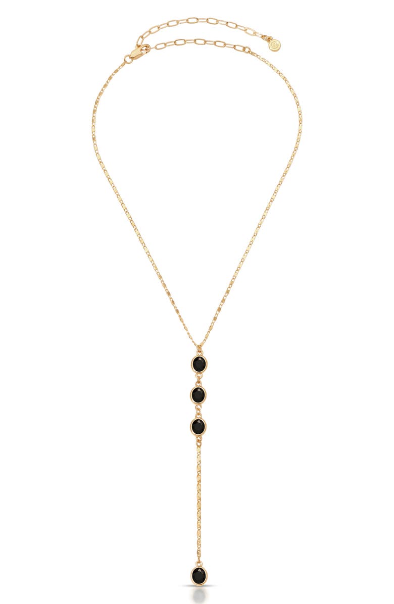 Ettika Sparkle Dip Y-Necklace, Alternate, color, Black