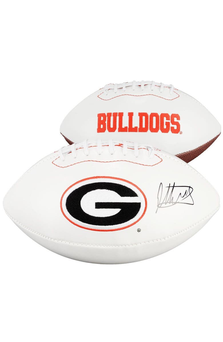 FANATICS AUTHENTIC Todd Gurley Georgia Bulldogs Autographed White Panel Football, Main, color, 