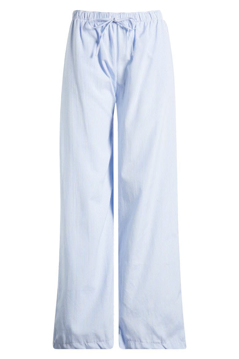 Stripe Cotton Blend Drawstring Pants, Alternate, color, NAVY/ WHITE STRIPE