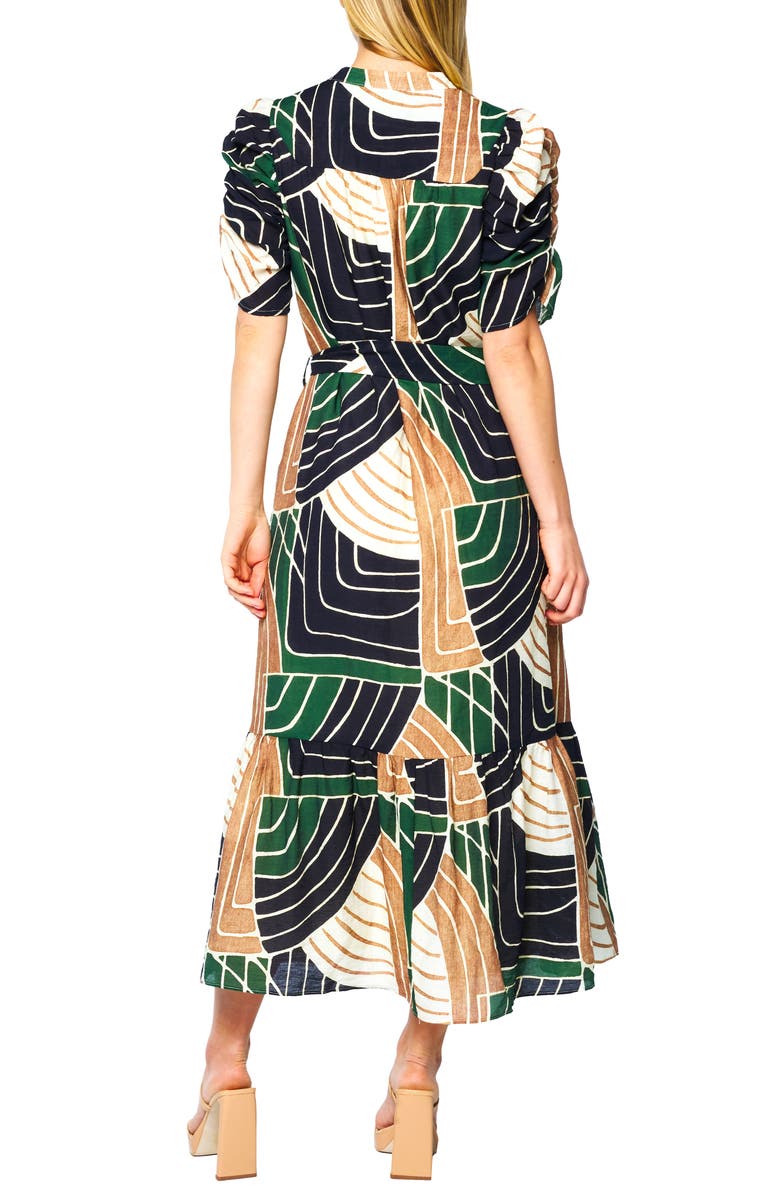 CIEBON Merl Tie Waist Midi Dress, Alternate, color, 