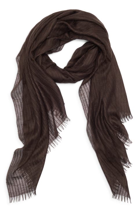 Striped Silk & Cashmere Scarf