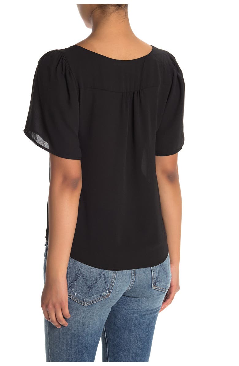 All in Favor V-Neck Short Sleeve Tie Front Top, Alternate, color, 