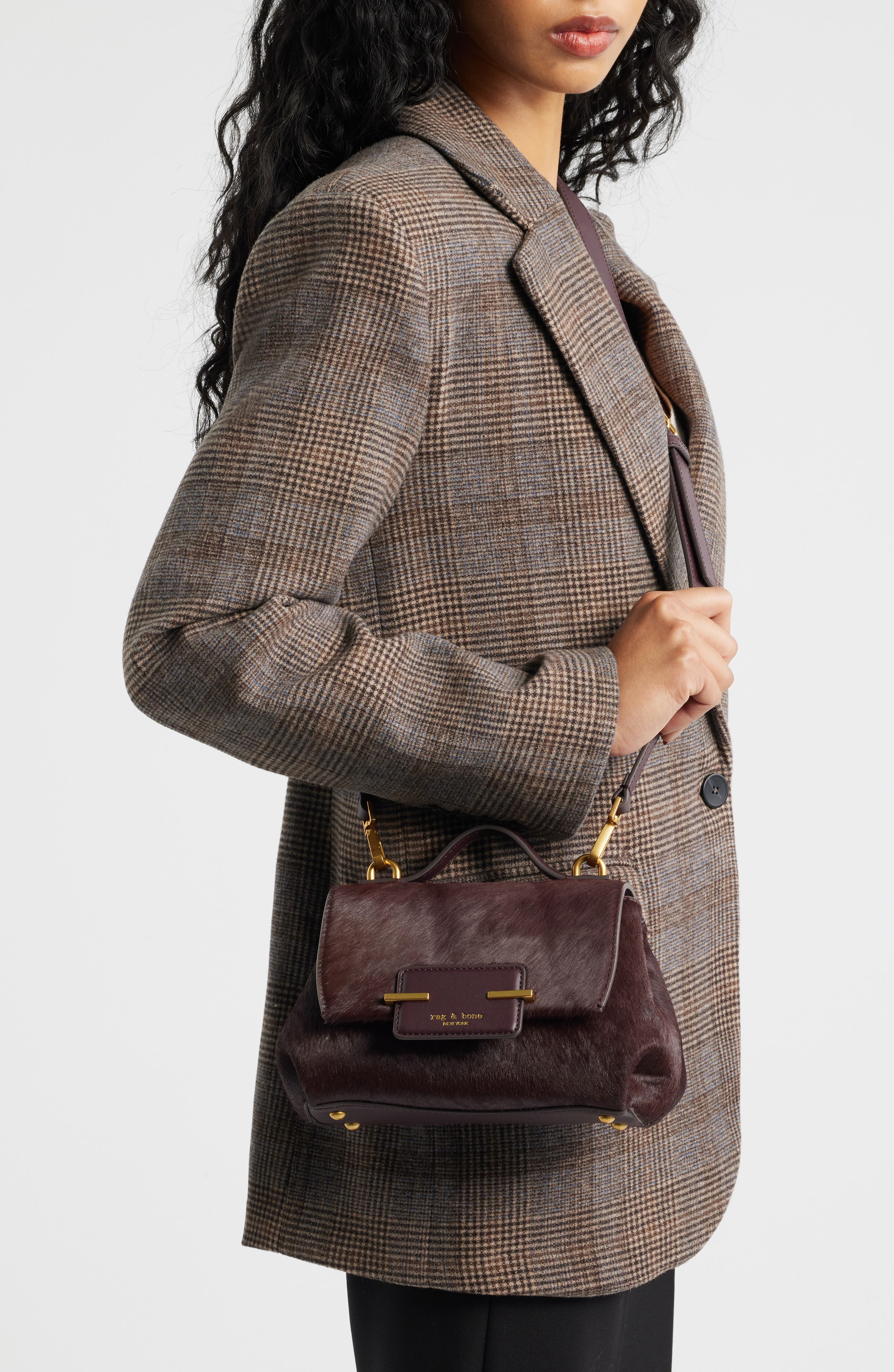 rag & bone Realm Genuine Calf Hair Crossbody Bag, Alternate, color, 