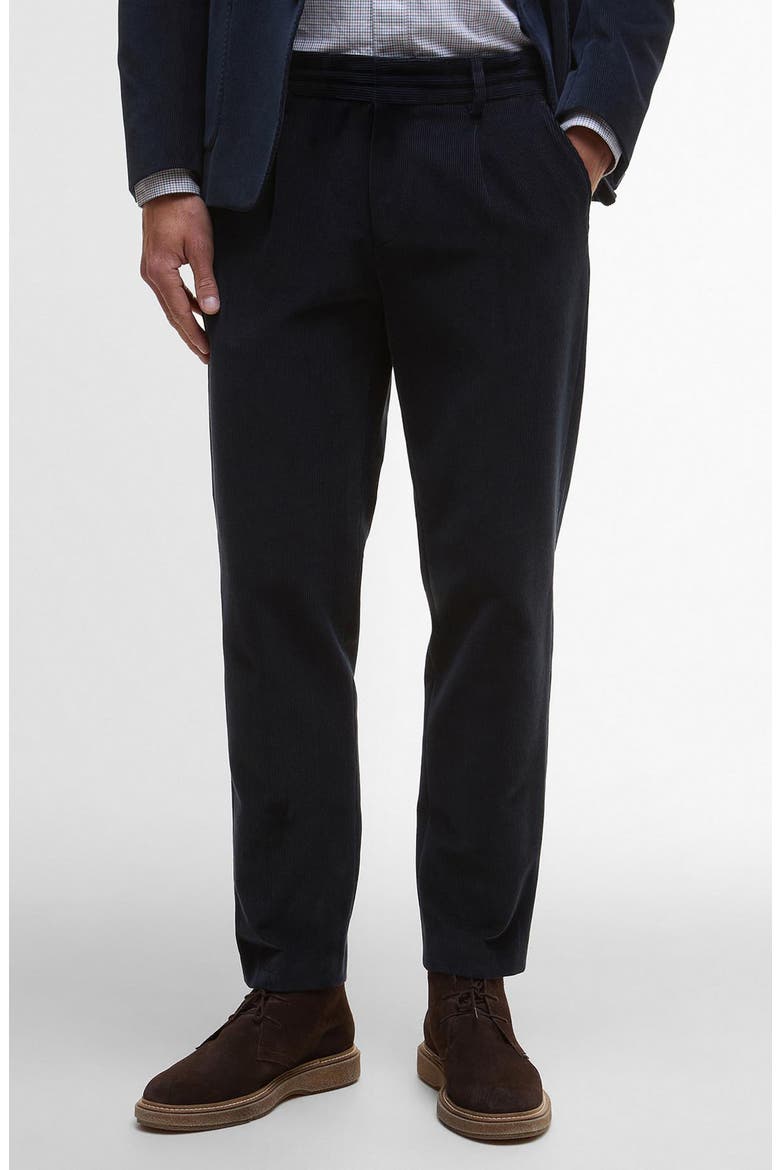 Wallington Pleated Stretch Corduroy Suit Pants, Main, color, NAVY