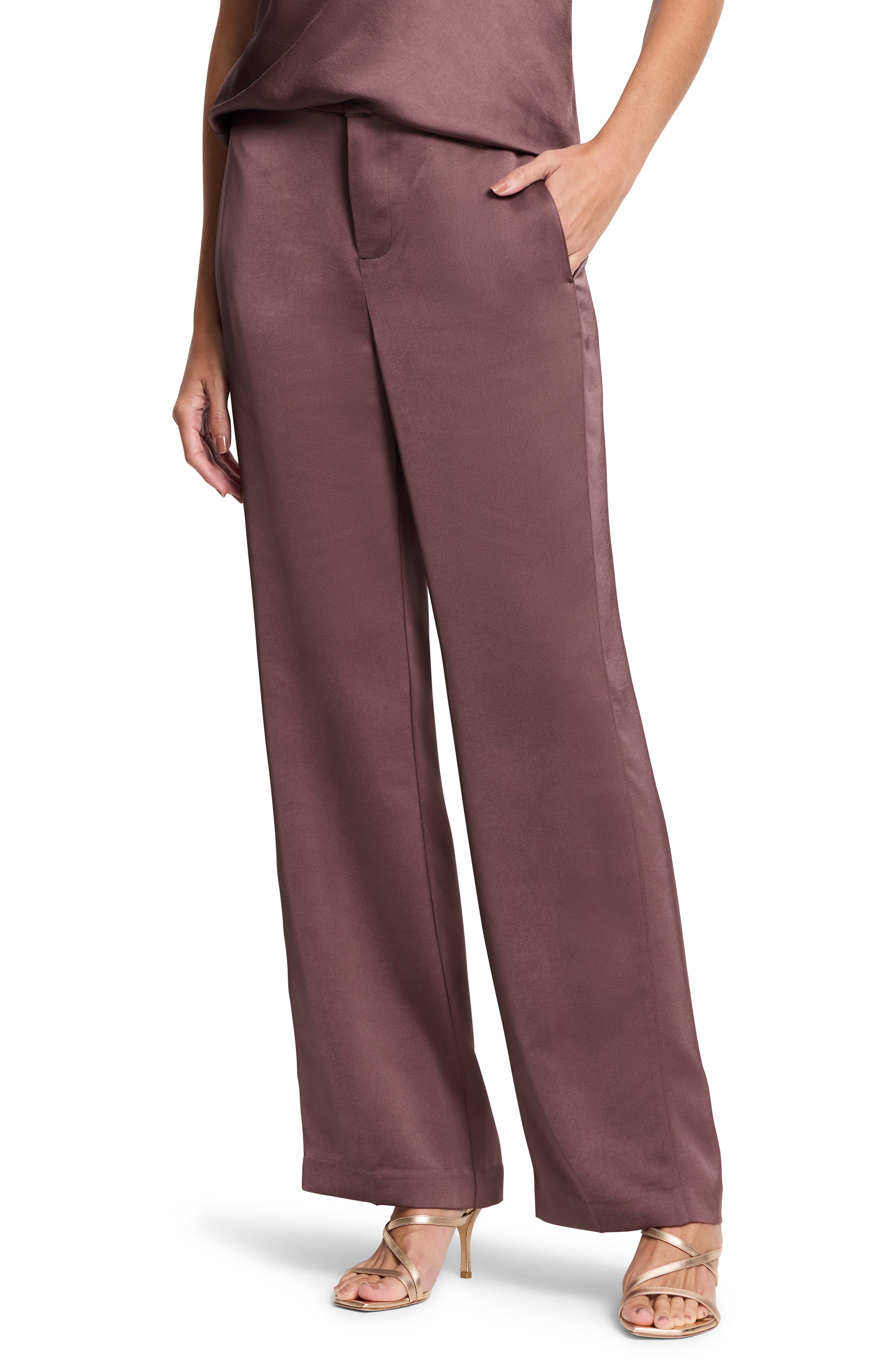 NIC+ZOE Wide Leg Satin Pants